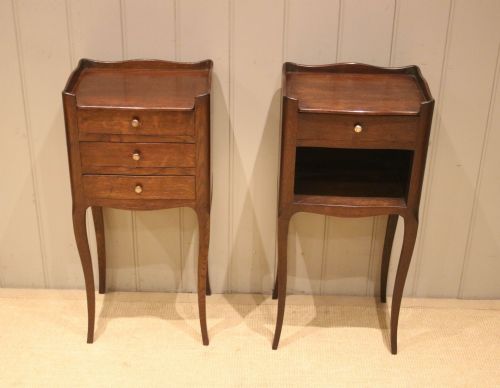 fig 1. Matched Pair Of French Oak Bedside Cabinets