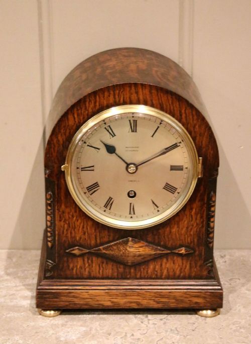 Oak Dome Top Mantel Clock