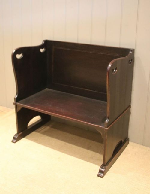 Arts & Crafts Dark Oak Bench / Settle
