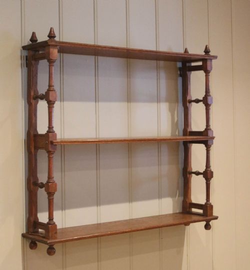 French Oak Three Tier Wall Shelves