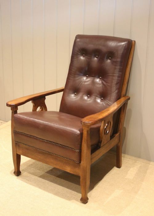 Arts & Crafts Beech Framed Recliner Chair