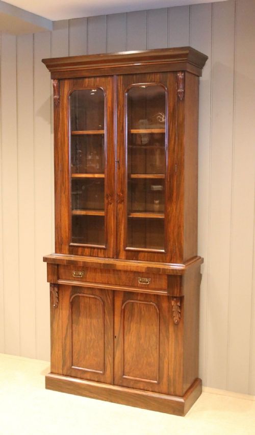 fig 1. Victorian Walnut Cabinet Bookcase
