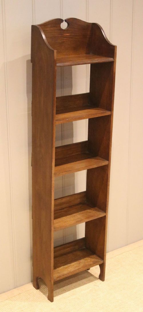 fig 1. Tall Small Oak Open Bookcase