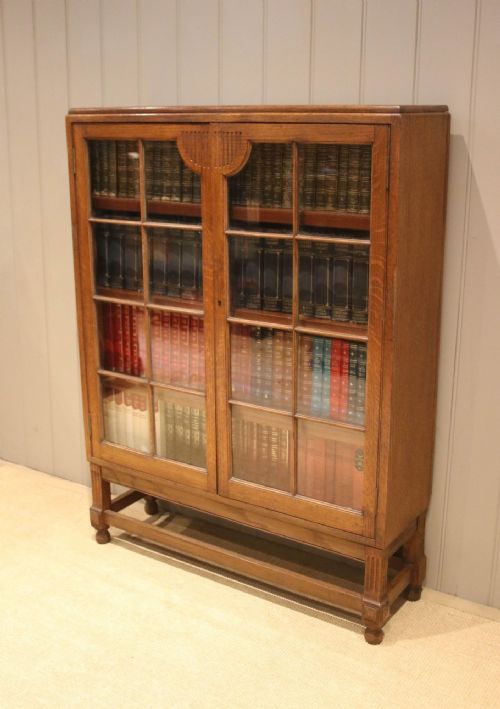 Art Deco Style Oak Glazed Bookcase