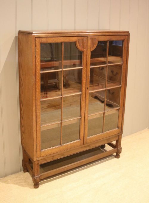fig 1. Art Deco Style Oak Glazed Bookcase