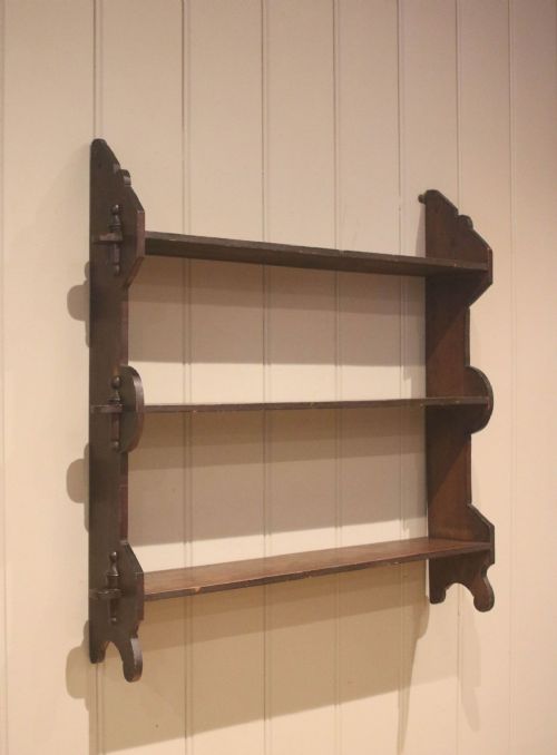 Oak Three Tier Wall Shelves