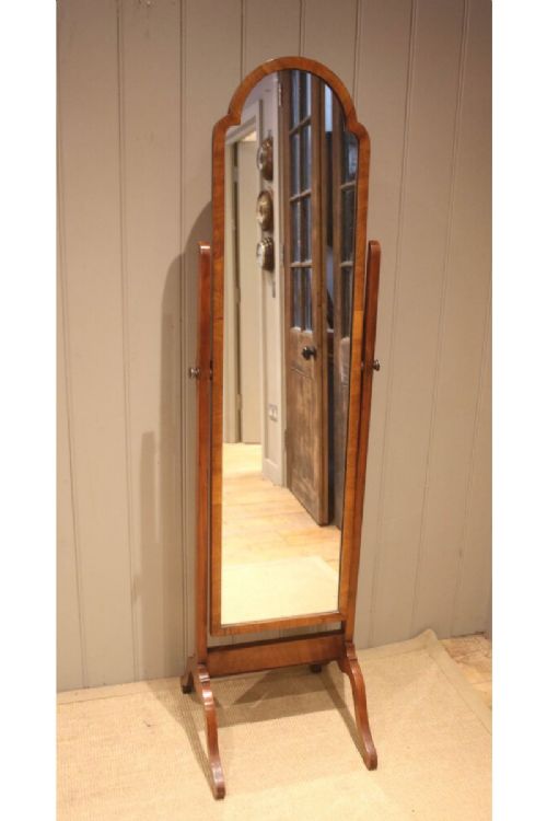 Walnut Cheval Mirror