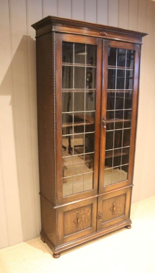 fig 1. Oak Glazed Cabinet Bookcase
