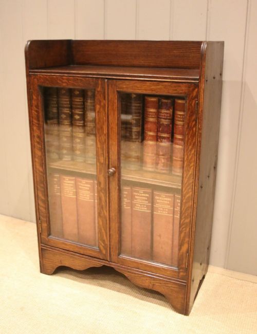 Small Oak Glazed Bookcase