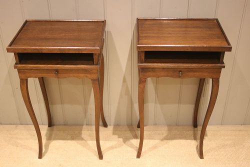 Pair of French Oak Bedside Tables