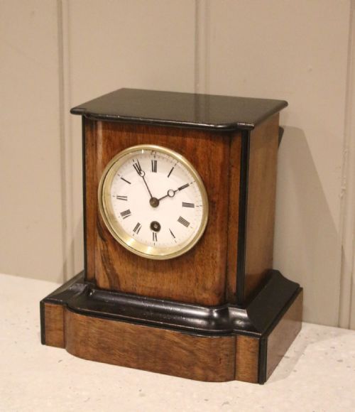fig 1. Small Walnut & Ebonised Timepiece Mantel Clock
