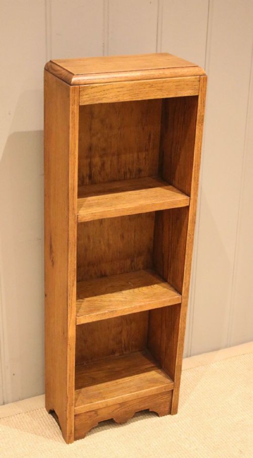 fig 1. Small Proportioned Light Oak Open Bookcase
