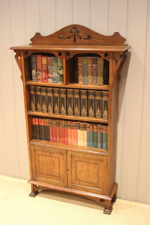Arts & Crafts Oak Cabinet Bookcase