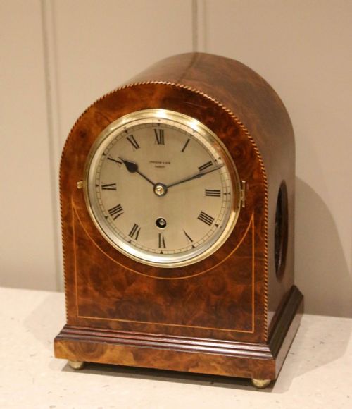 Walnut Dome Top Mantel Clock