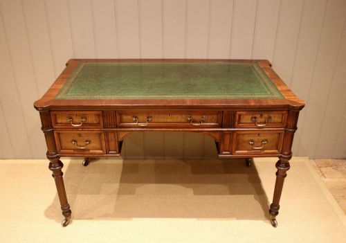 Mahogany & Satin Walnut Library Desk