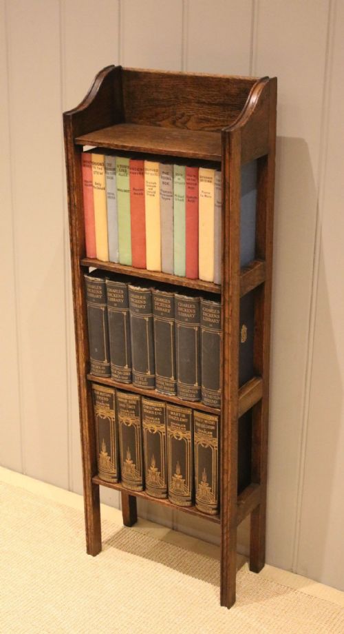 Small Narrow Open Oak Bookcase