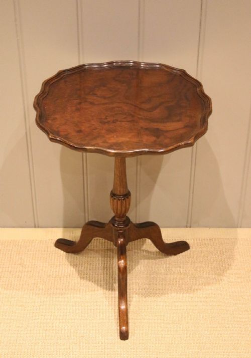 Figure Walnut Pedestal Wine Table