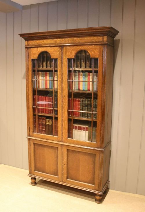 Tall Oak Cabinet Bookcase