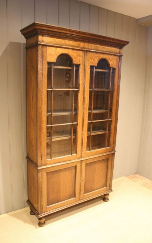 fig 1. Tall Oak Cabinet Bookcase