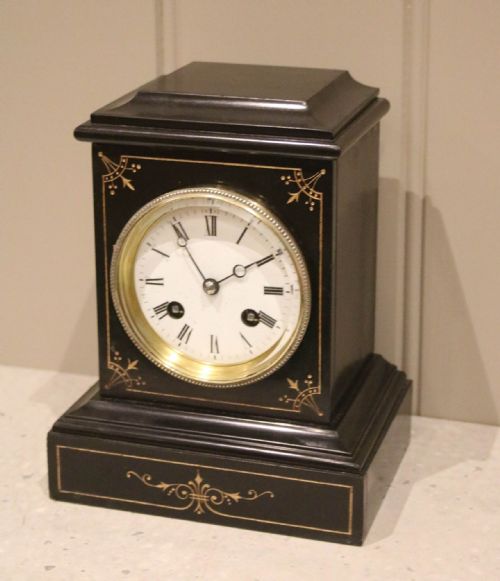 Small Proportioned Belgian Slate Mantel Clock