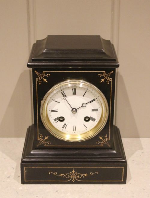 fig 1. Small Proportioned Belgian Slate Mantel Clock