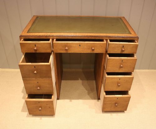 fig 1. Light Oak Pedestal Desk