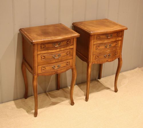 fig 1. Pair Of French Beechwood Bedside Cabinets