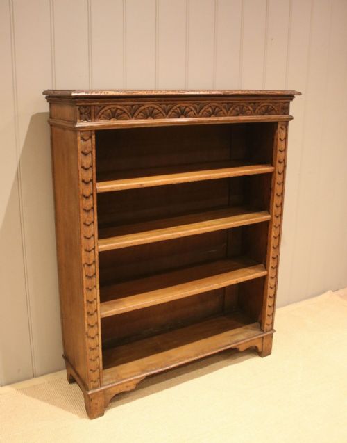 Victorian Oak Open Bookcase