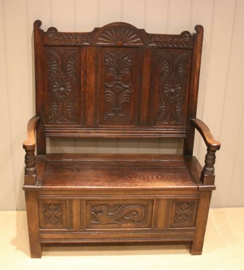 fig 1. Mid 19th Century Oak Settle