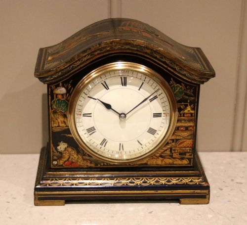 fig 1. Small Dark Blue Chinoiserie Mantel Clock