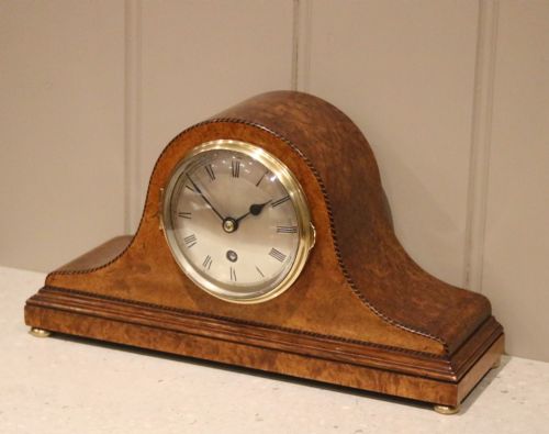 fig 1. Small Burr Maple Napoleon Hat Mantel Clock