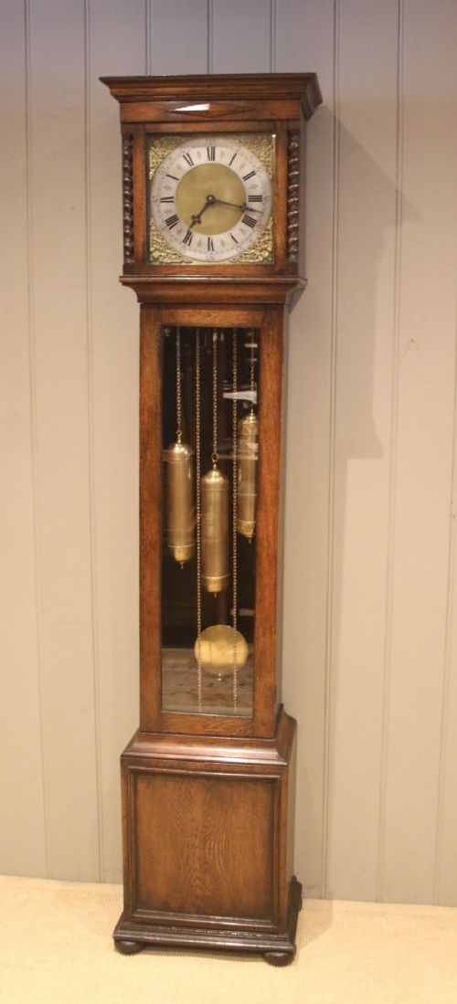 fig 1. Small Oak Chiming Longcase Clock