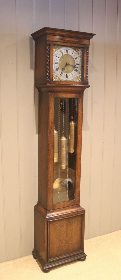 fig 2. Small Oak Chiming Longcase Clock