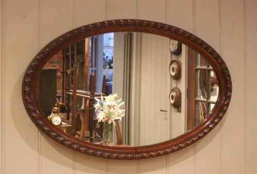 Mahogany Oval Wall Mirror