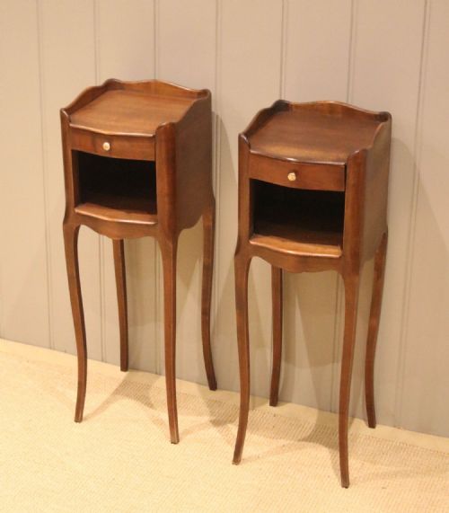 Pair of Small Proportioned French Cherrywood Bedside Cabinets