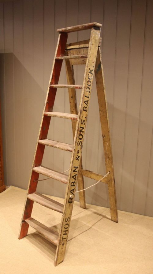 SET OF RUSTIC ASH STEP LADDERS - ADDITIONAL PHOTO 1