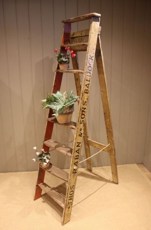 SET OF RUSTIC ASH STEP LADDERS - ADDITIONAL PHOTO 2