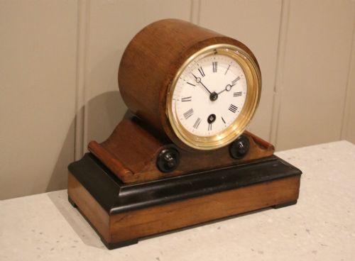 fig 1. Small Walnut Drumhead Mantel Clock