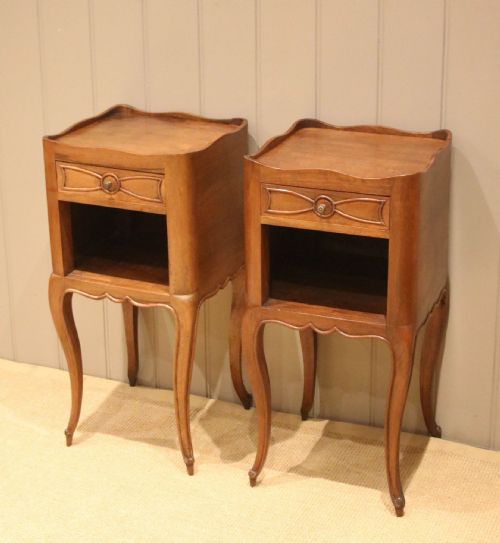 Pair of French Cherry Wood Bedside Cabinets