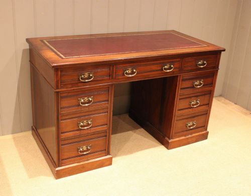 fig 1. Late Victorian Walnut Pedestal Desk