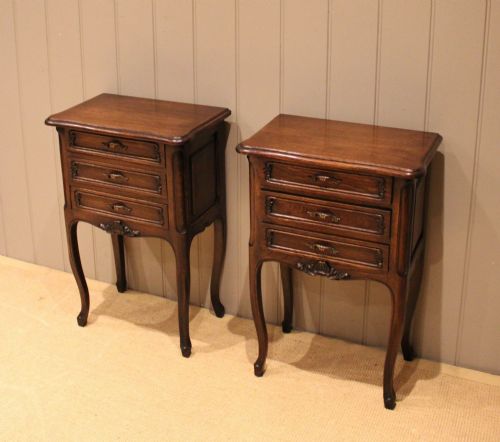 Pair of French Oak Bedside Cabinets