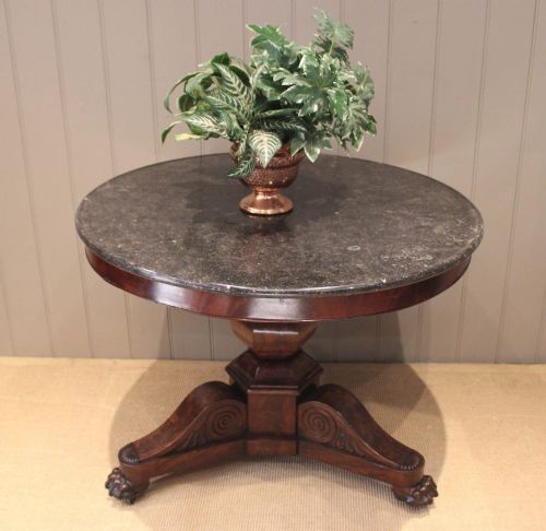 fig 1. French Marble Top Mahogany Centre Table