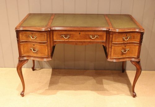 Walnut Serpentine Front Writing Desk