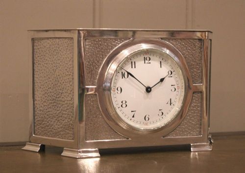 1930s Silver Plated Mantel Clock