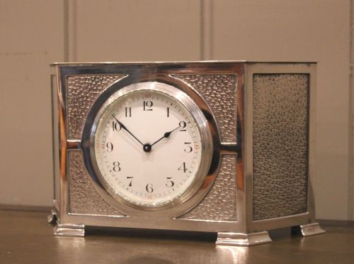 fig 1. 1930s Silver Plated Mantel Clock