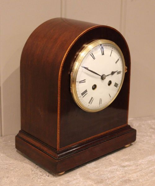 fig 1. Arch Top Inlaid Mahogany Mantel Clock