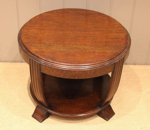 Art Deco Oak Circular Two Tier Table