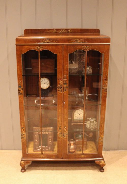fig 1. Walnut Chinoiserie Display Cabinet