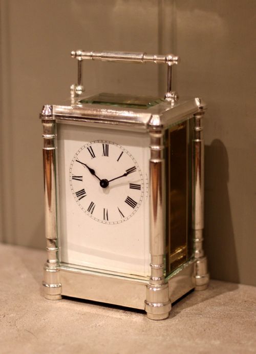 Well Proportioned Silver Plated Carriage Clock