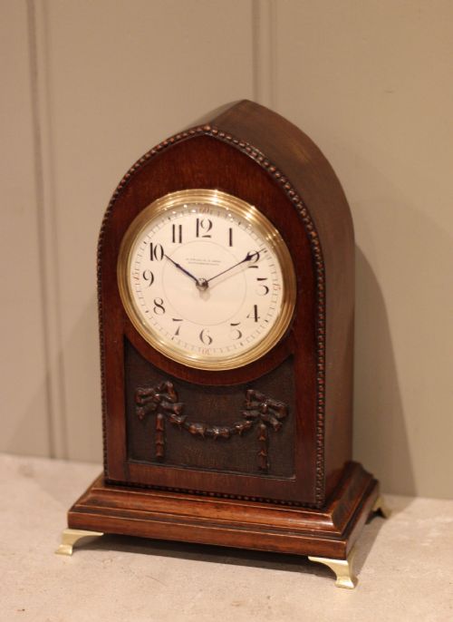 Mahogany Lancet Top Mantel Clock